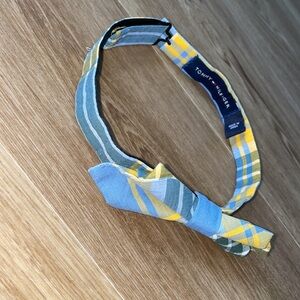 Tommy Hilfiger Blue and Yellow Plaid Bow Tie